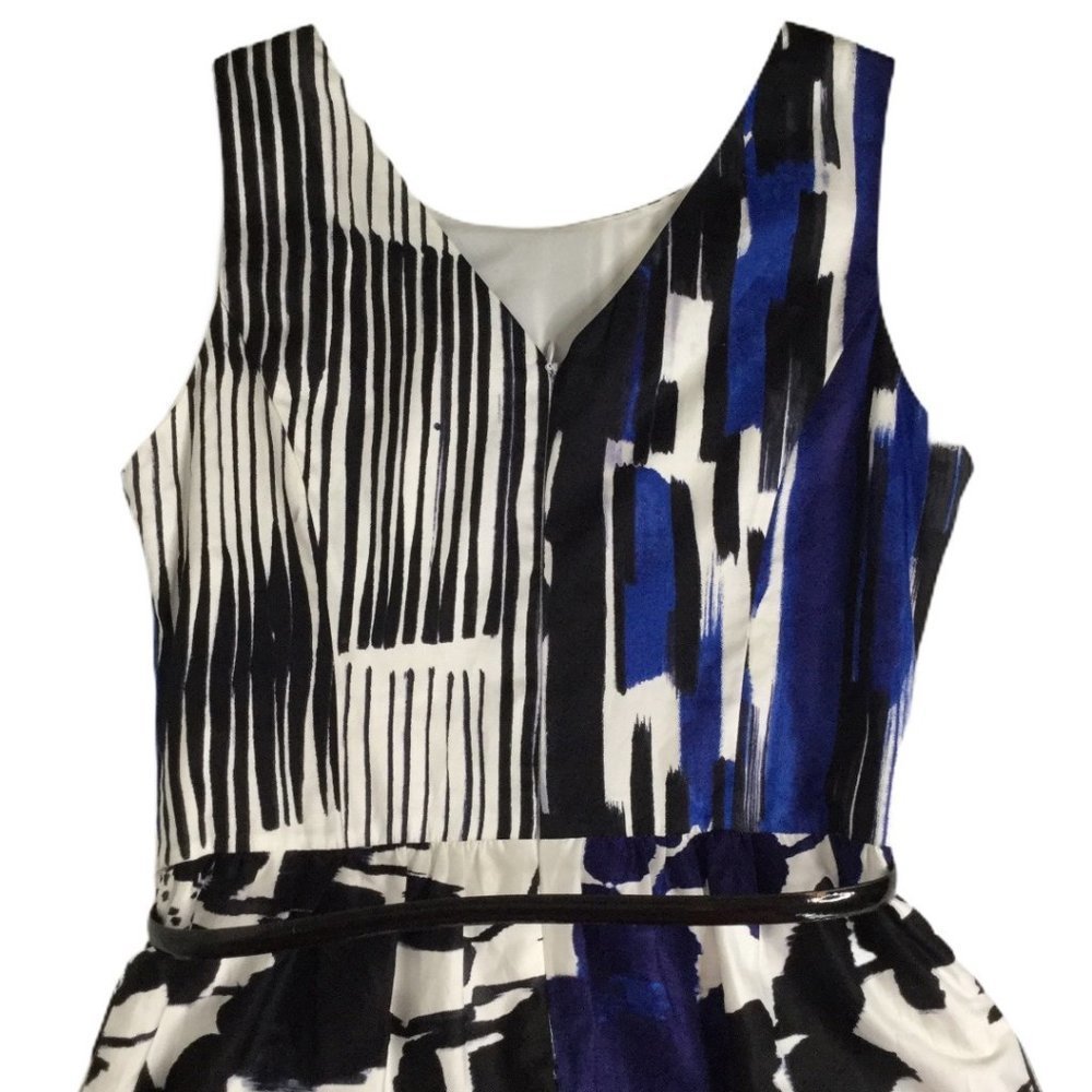 Ellen Tracy Sleeveless Graphic Print Fit and Flare Dress Sz 10 - Picture 6 of 11